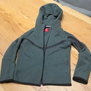 Nike Tech Kids Hooded Fleece Jacket — Green